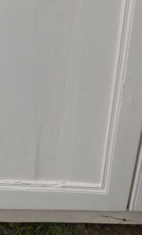 Pair of 19th-century cupboard doors and their frame (1st), woodwork