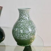 Set of 4 Accolay vases, signed ceramics, France, 1960s