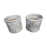 Pair of reconstituted stone planters