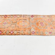 3x11 Soft Orange Vintage Runner, Wool Corridor Rug, 90x330Cm