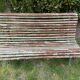 Banc de jardin parisien ancien en fer forgé et bois