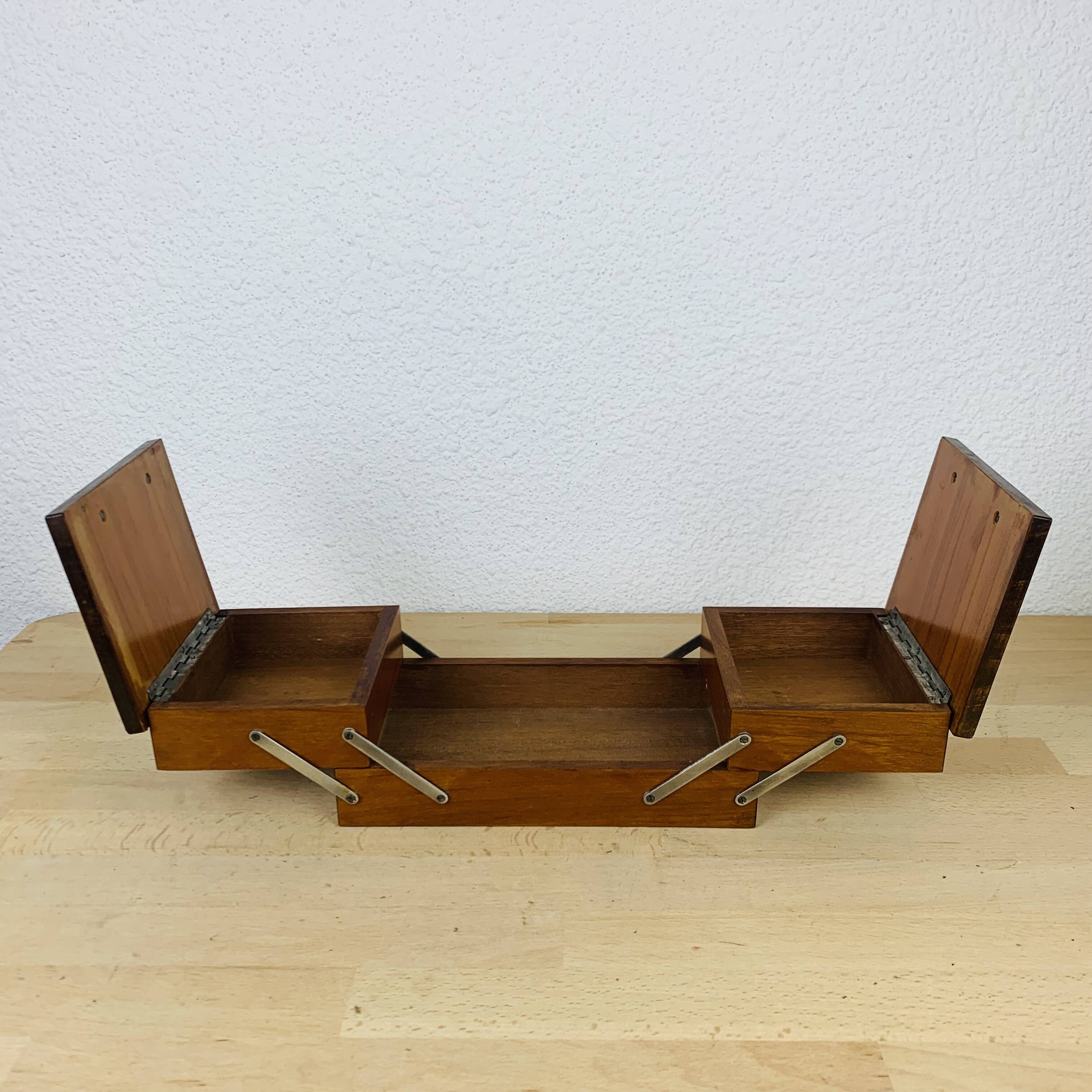 Art deco wooden worker, sewing box