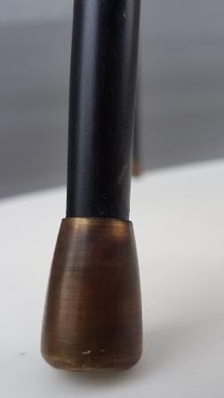 Mediator coffee table, oak and brass, 1950