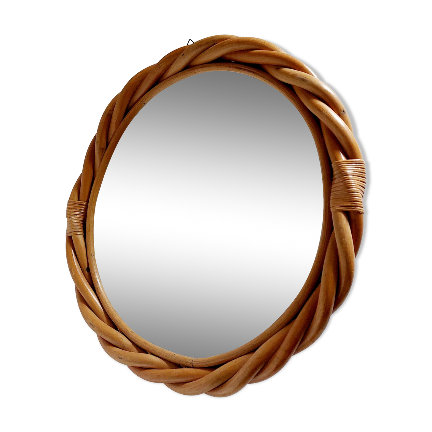 Bamboo circular mirror