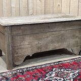 Banc coffre du  18ème en chêne brut - L=1m32, P=65cm, H=62cm.