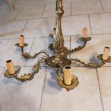 Lustre en bronze des années 1970 6 branches max 60w
