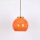 Orange glass pendant light by Peill Putzler, Germany, 1970.