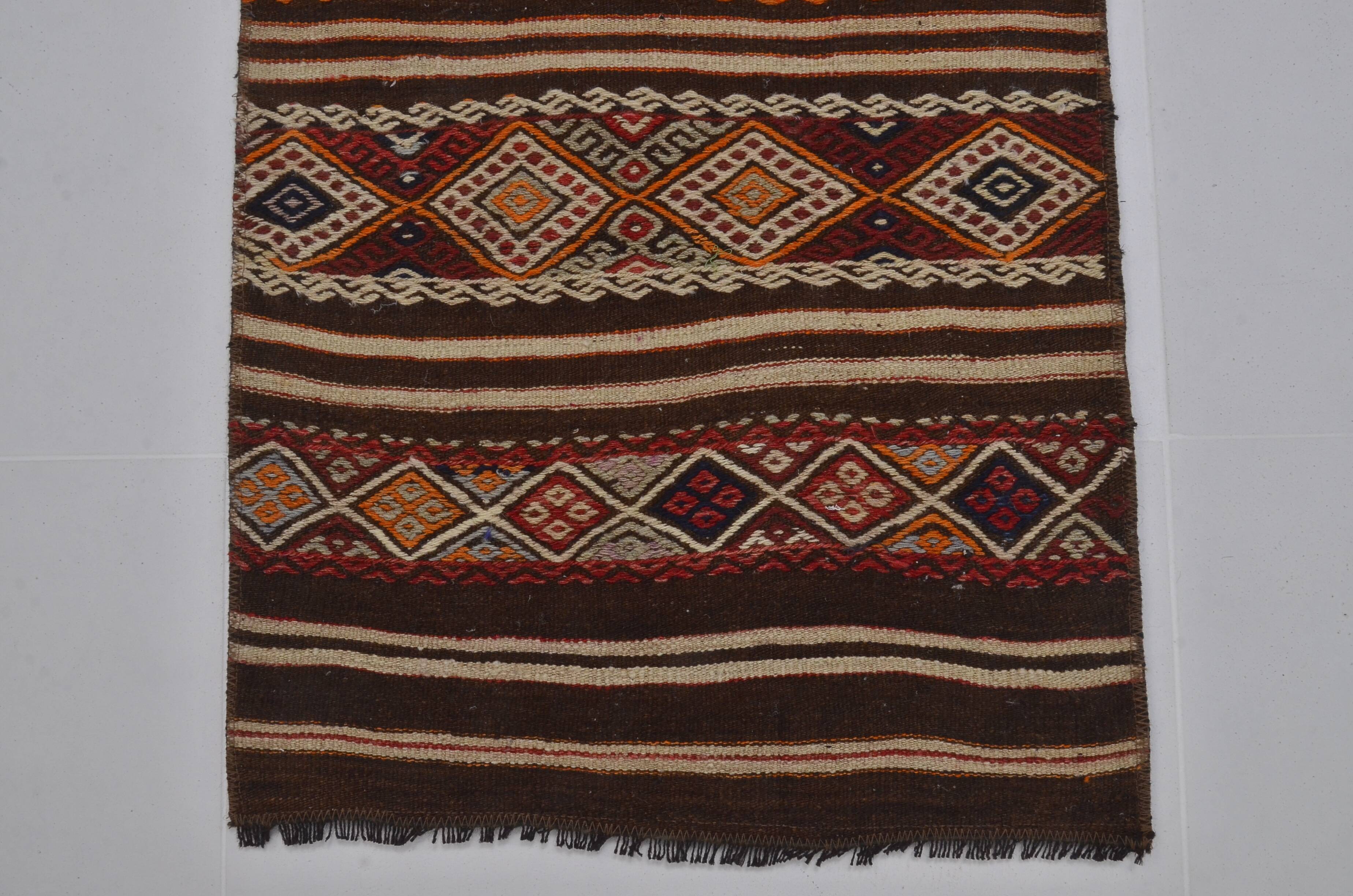Vintage Anatolian Decorative Kilim