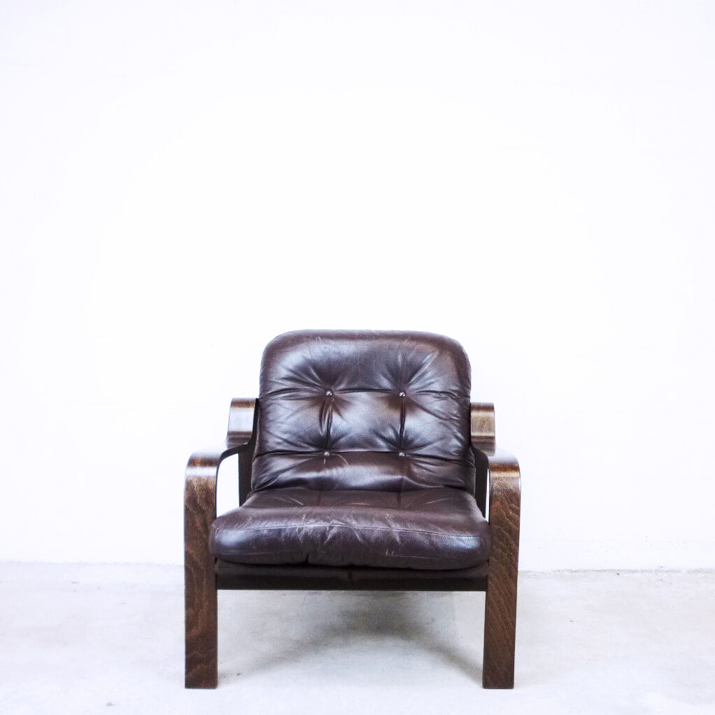 Armchair brown leather, 1970