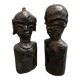 Pair of wooden statuettes sculptures of african couple 1960