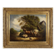 Tableau rococo avec cadre en bois doré, Belgique vers 1900