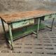 Old workbench kitchen island steel with wood