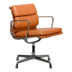 Charles & Ray Eames EA208 Soft Pad Chairs Chrome and Cognac leather, Vitra