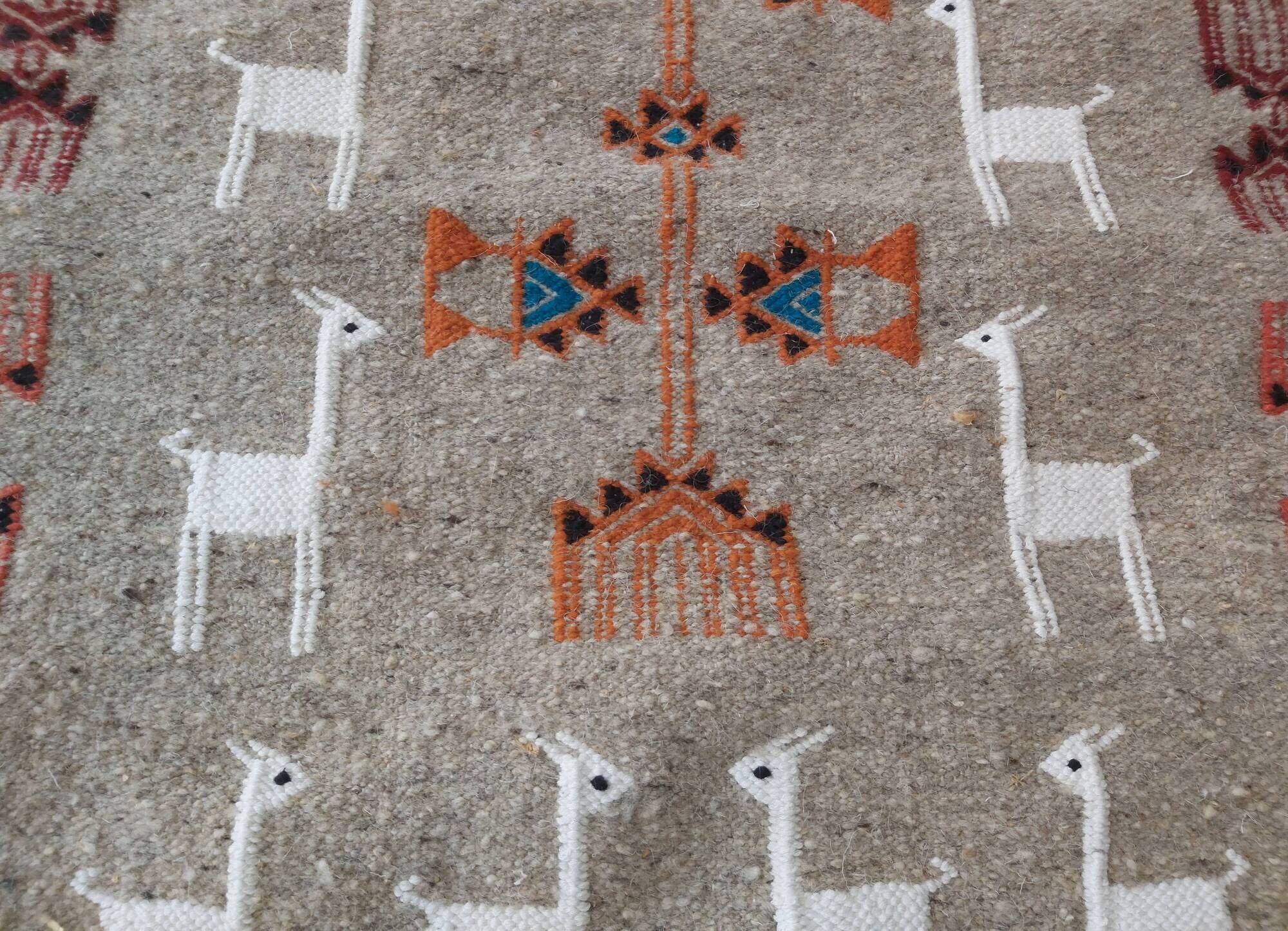 Handmade multicolored Berber pattern kilim rugs 70x120cm