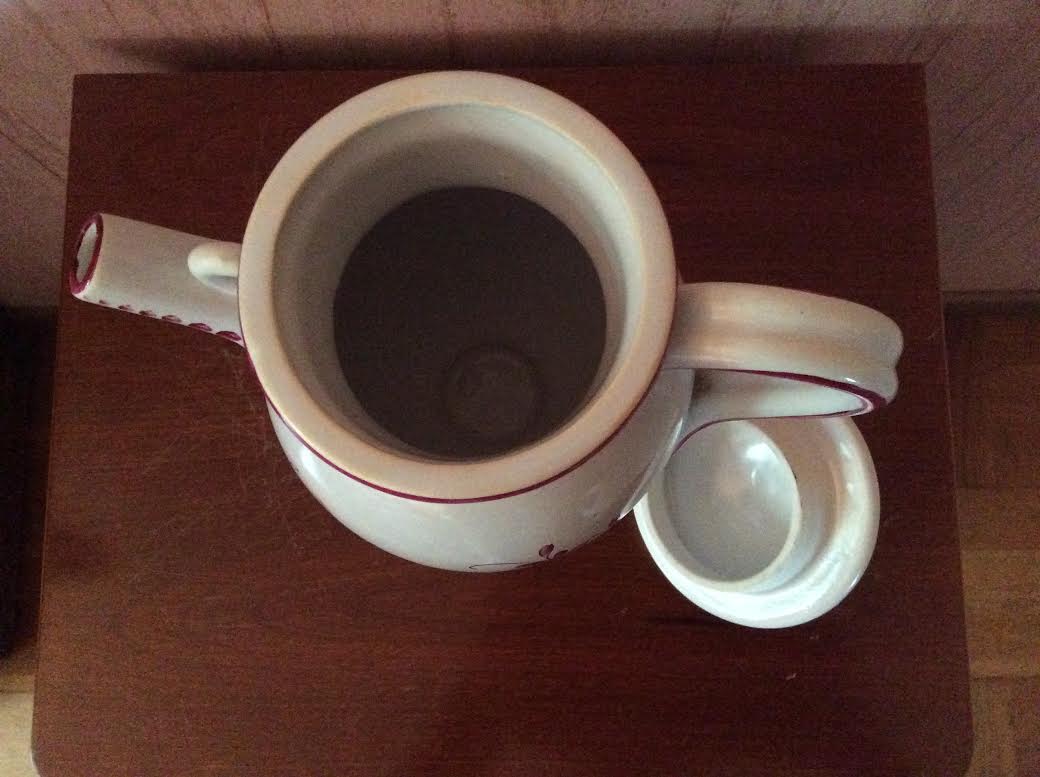 Pharmacy pot or chevrette in earthenware from Clamecy
