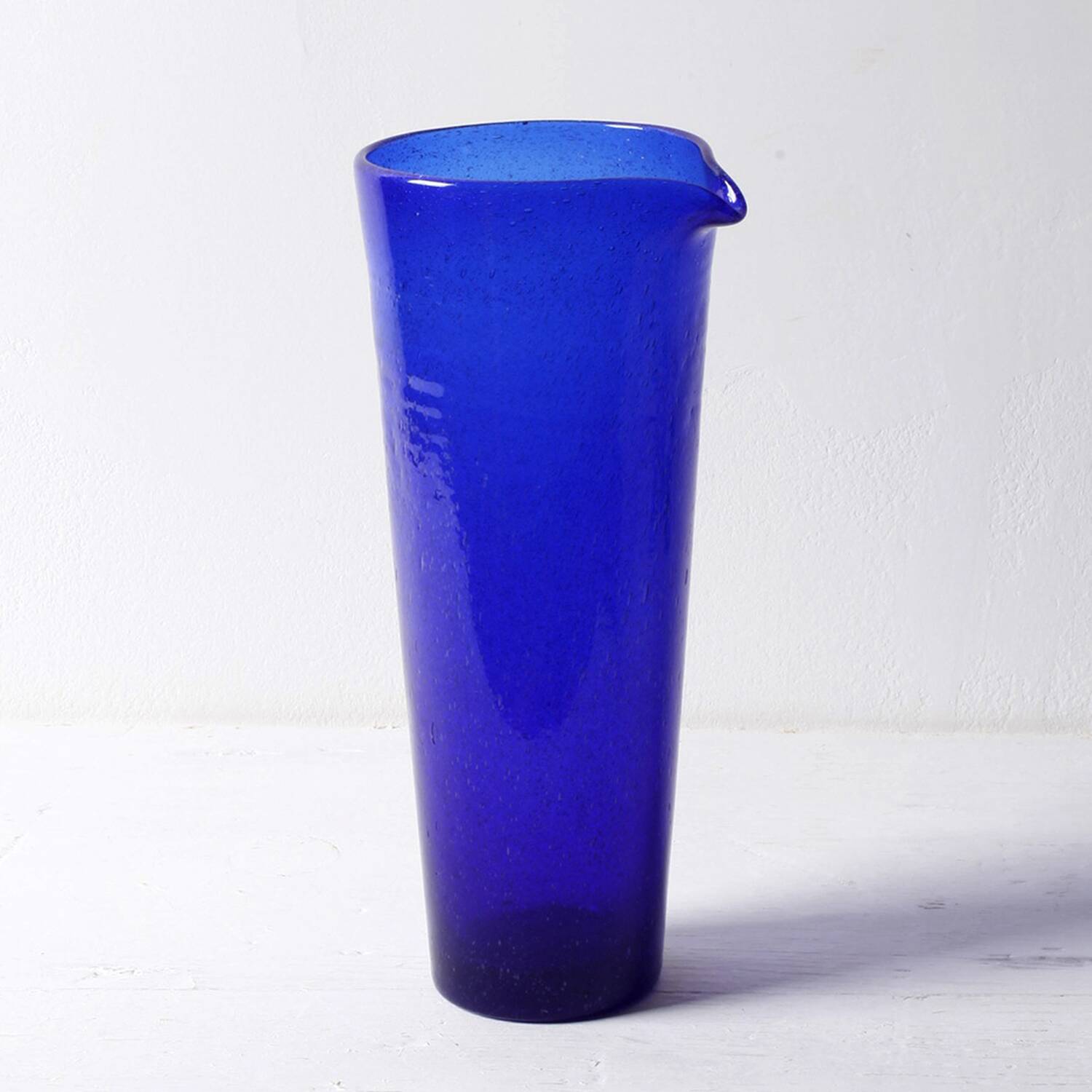 Cobalt Blue Glass Carafe: Vintage Italian Pitcher, Serafino Zani