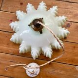 Opaline tray with light mint green ruffles