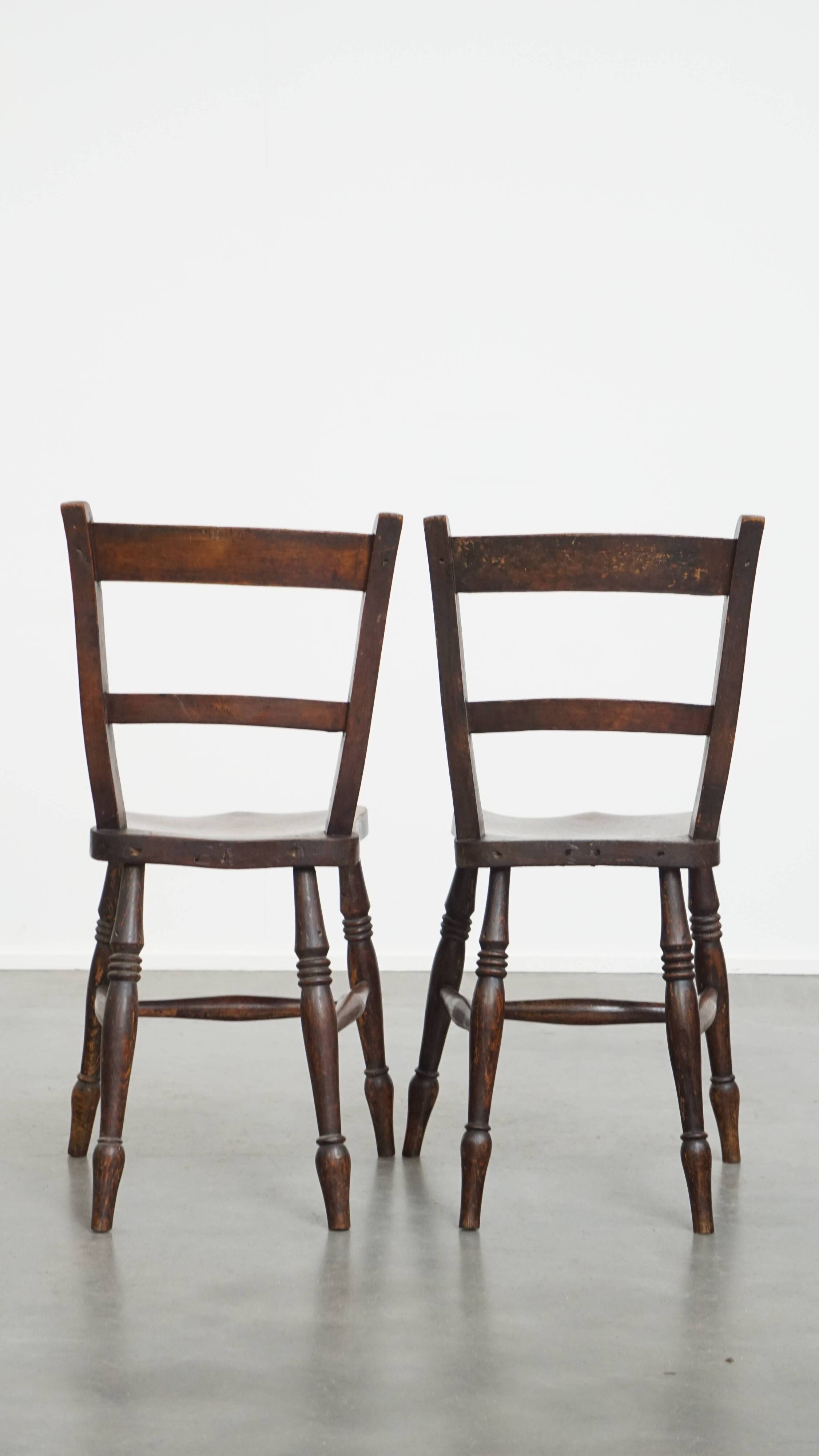 Set of 8 Antique English Oxford Dining / Kitchen Chairs