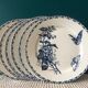 Set of 6 flat plates Sarreguemines "Carmen"
