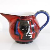 Italian vase with ceramic handle 1960
