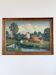 Vintage original large landscape oil painting, signed countryside art