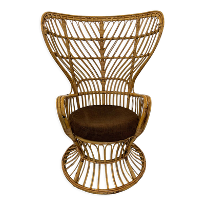 Fauteuil en rotin par Gio Ponti et Lio Carminati, années 1960