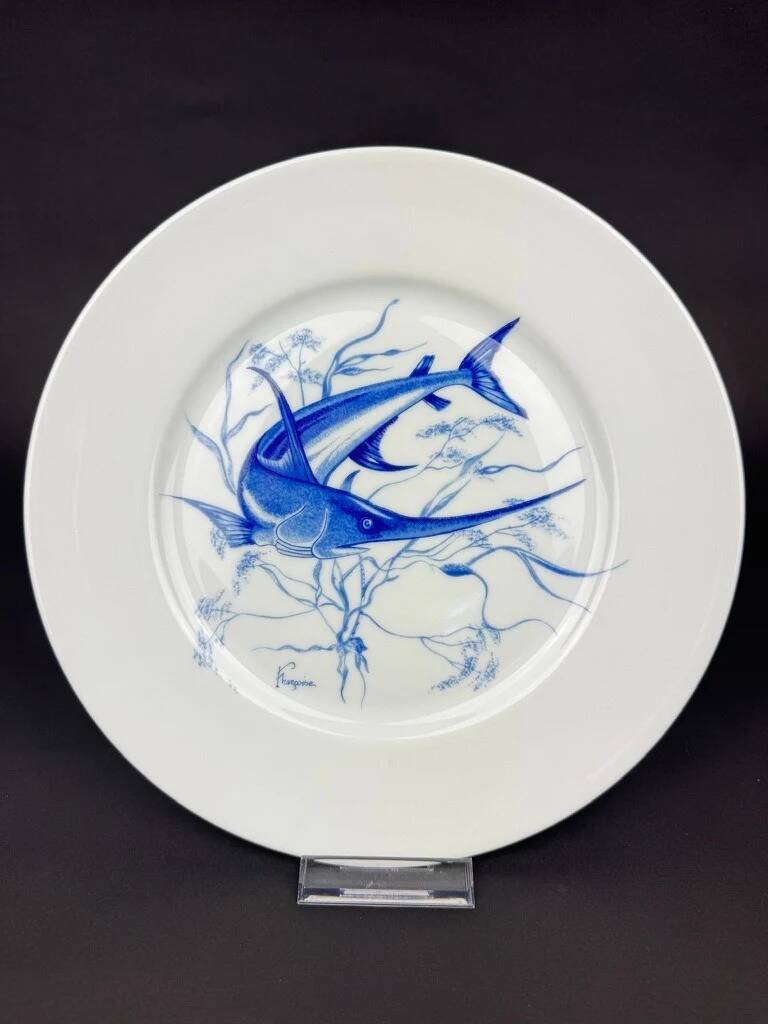 Service of 6 stylised fish dinner plates – Jammet Seignolles