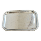 Rectangular silver-plated serving tray - Beaded edge