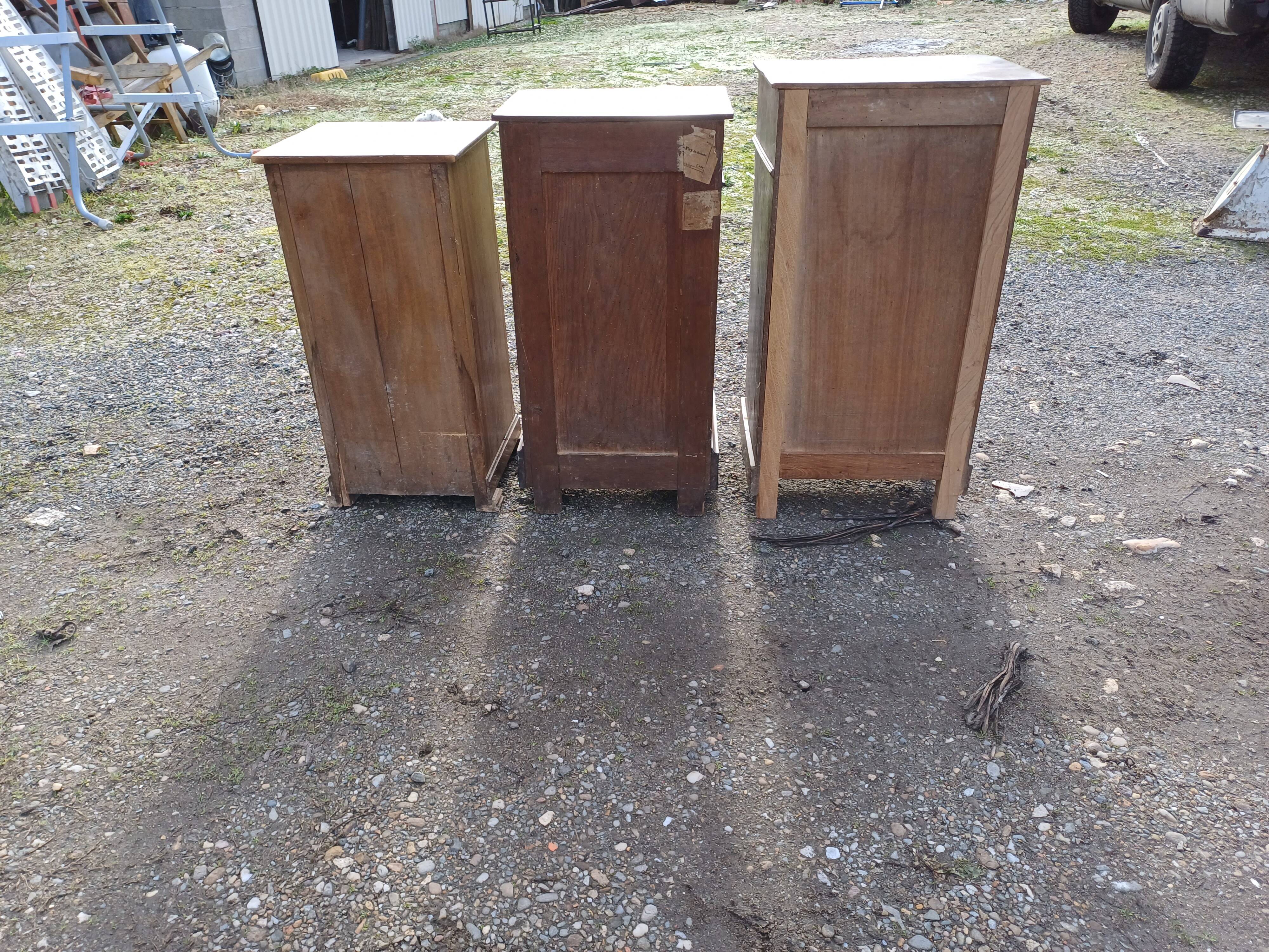 3 Walnut Nightstands 19th