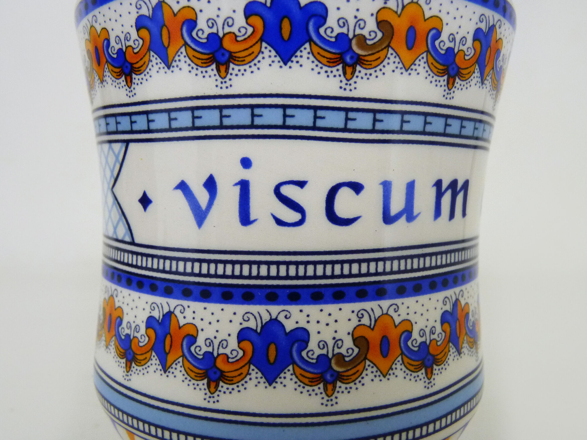 Old apothecary pot, Viscum Album ceramic medicine jar. Year 70 80