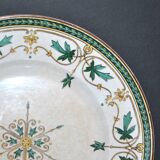 Set of 2 ART NOUVEAU flat plates in Sarreguemines Maple earthenware 1900