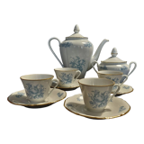 Limoges porcelain coffee set four cups pouring and sugar bowl