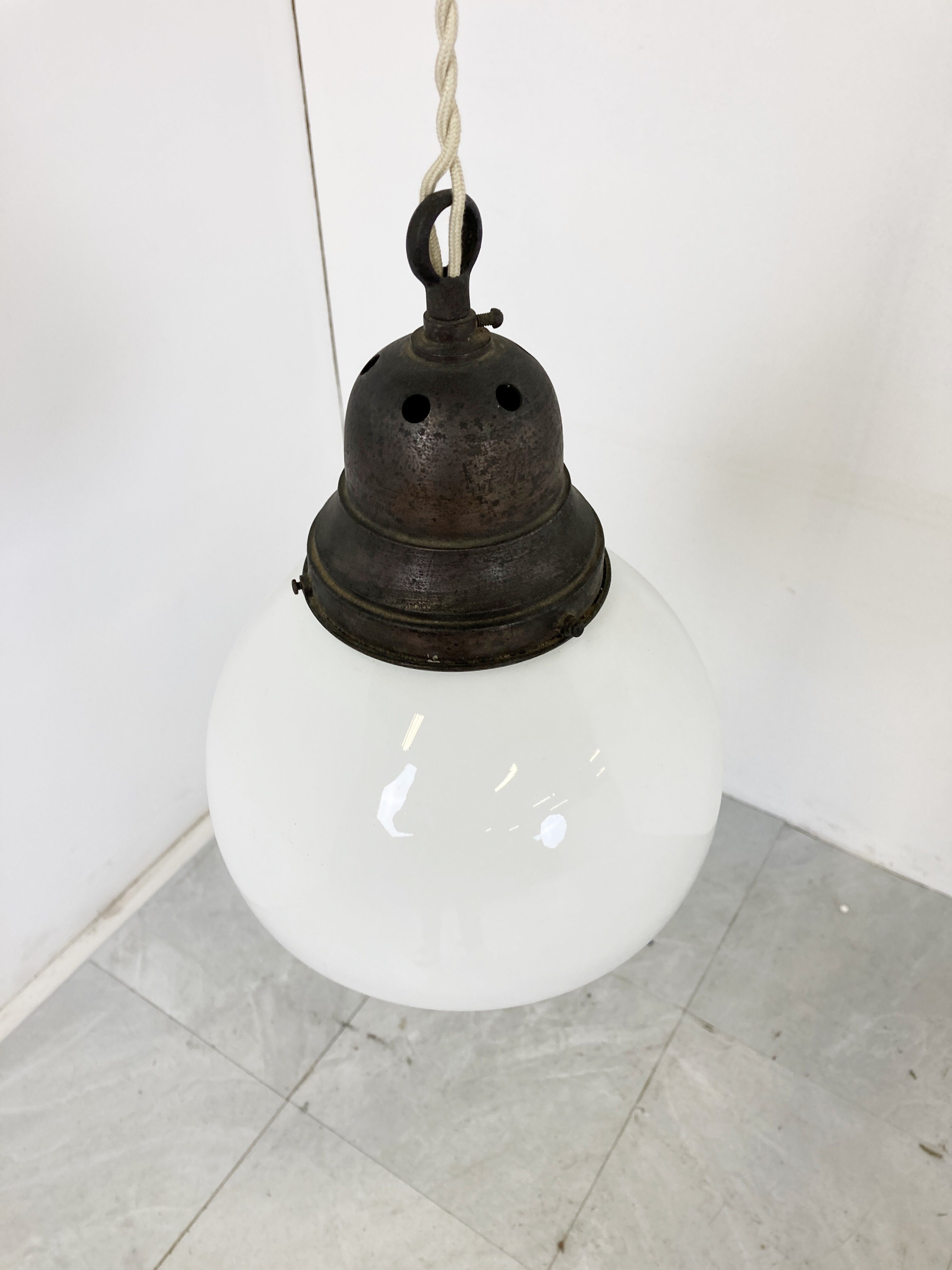 Opaline pendant light 1930s