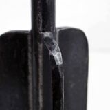 Large brutalist cast iron candle holder