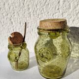 Mustard pot & blown glass jar Yellow "BIOT"