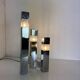 Very Mid-Century Modernist Architectural Sciolari Cubic Table Lamp by Gaet