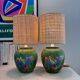 Pair of "Fruits" lamps in majolica - 1970