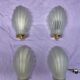 4 pressed glass wall lights with shell decor