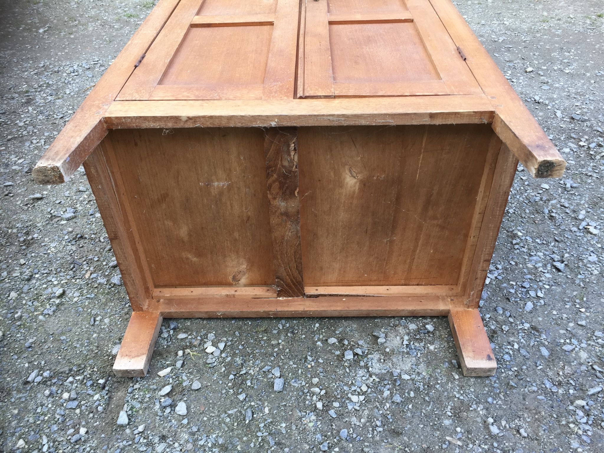 Vintage wardrobe with compass feet in beech