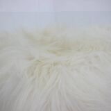 1930s Extraordinary Art Deco Ottoman in Sheepskin Upholstery, Czechoslovakia