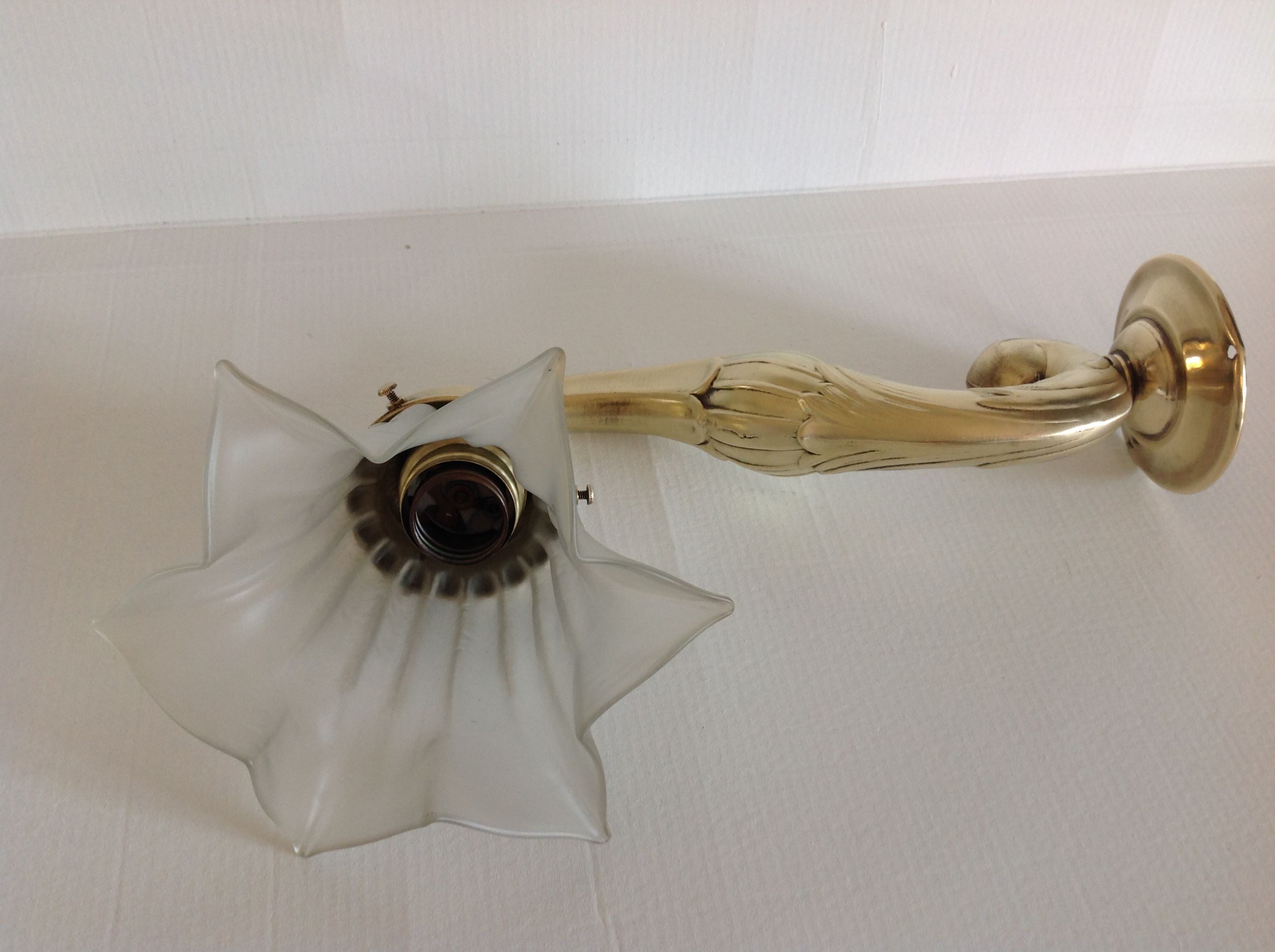 Wall light  in copper and glass art deco style / vintage 30-50 years