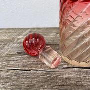 Old bottle pink Baccarat ancient crystal perfume / toilet accessory