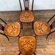 Lot 4 chairs bistrot wood curve stamp tuna and decor seat art nouveau