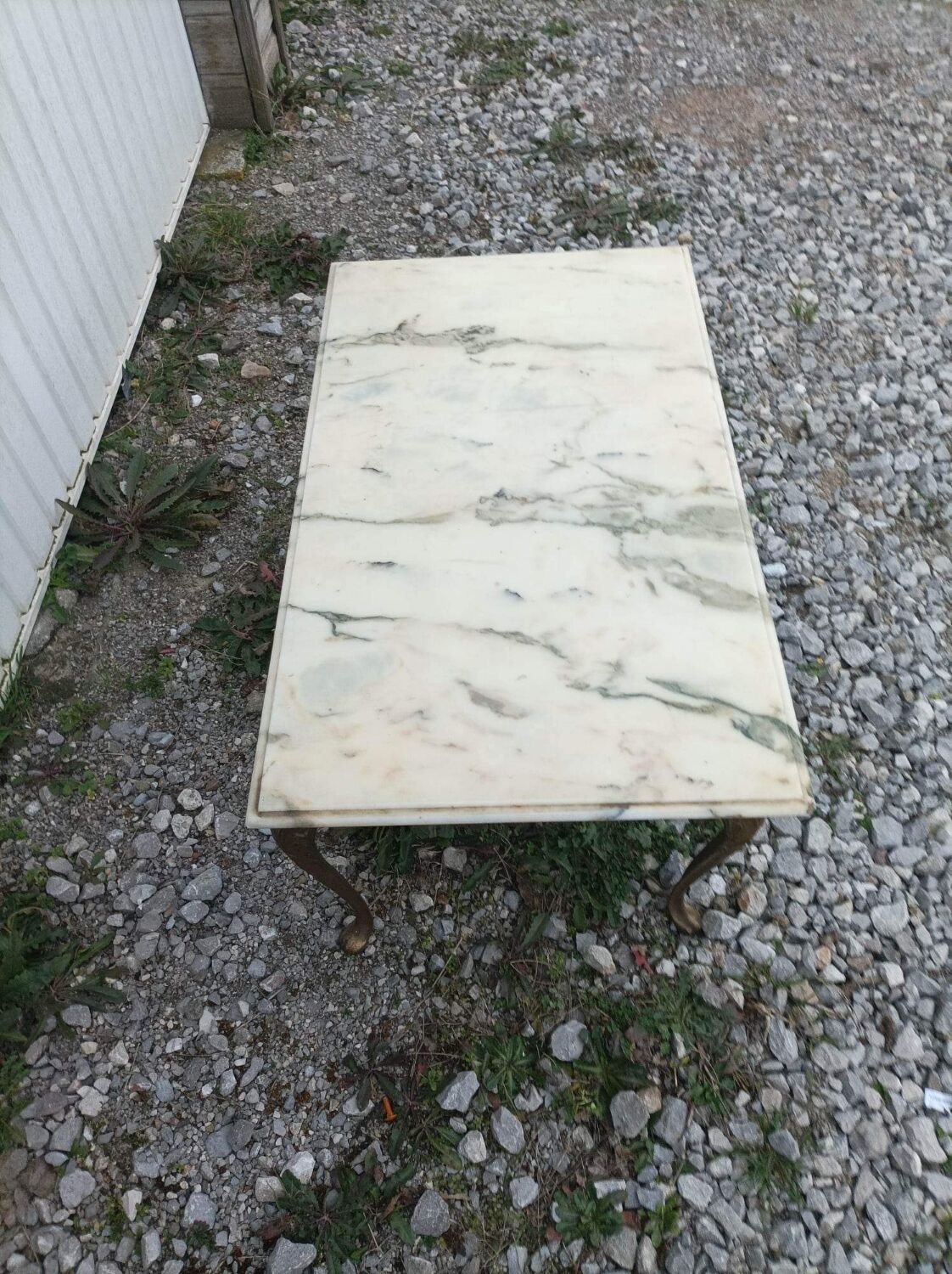 Vintage brass marble coffee table