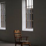 Razorblade armchair from the mid-20th century by Henning Kjærnulf, oak and lambswool, 1960.