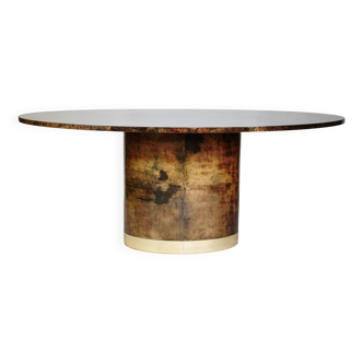 Oval design dining table by Adlo Tura 70s table Italy
