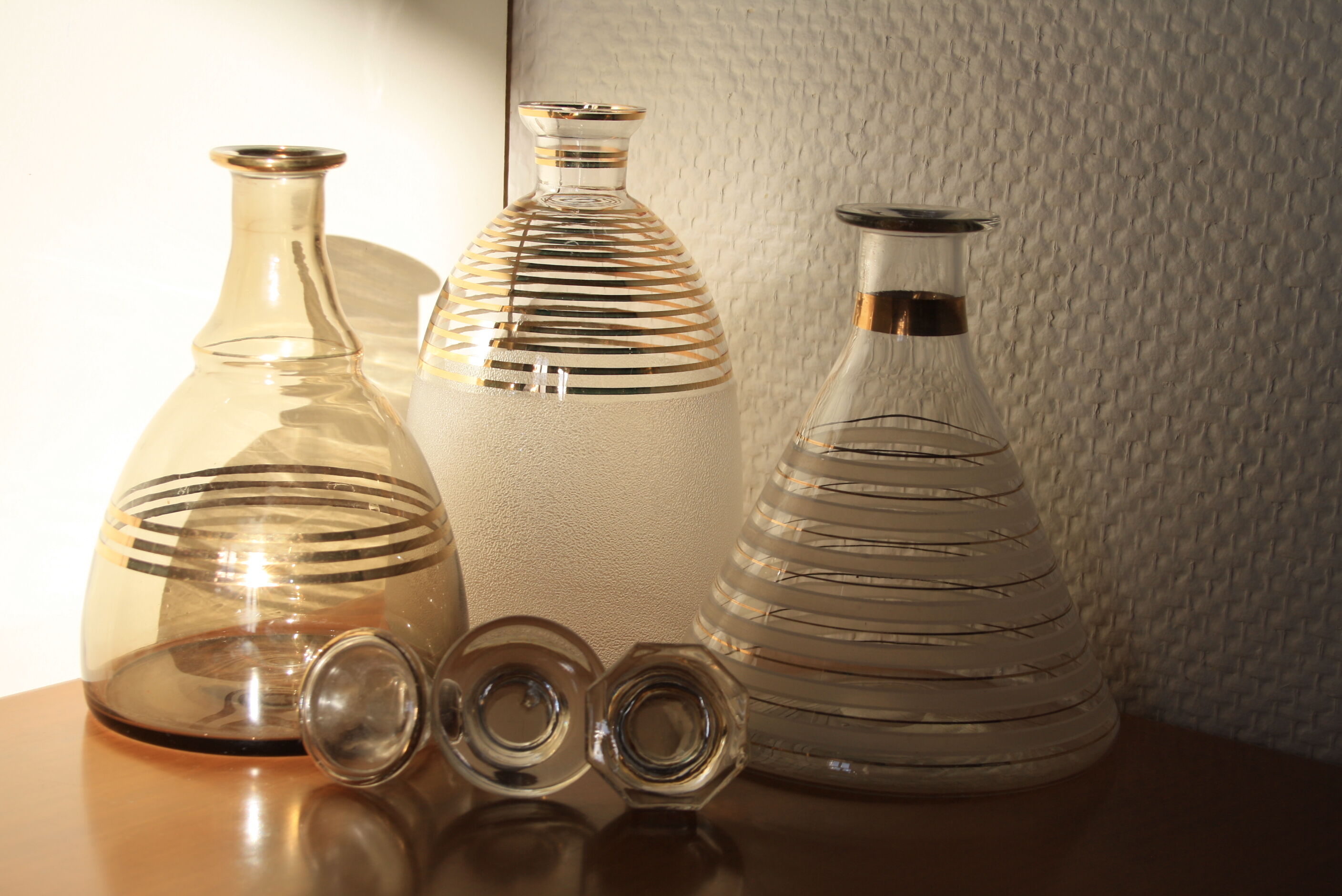 Decanters old set of 3