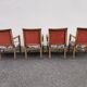 Set of four reupholstered Directoire period armchairs.