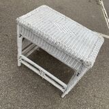 Coiffeuse et tabouret rotin