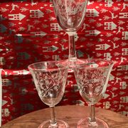 Ensemble de 3 jolis verres à  vin cuit-Enghien Luminarc